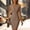Khaki, variant on Short Dress Graduation Dress 2026 Summer Solid Color V Neck Button Down Breathable Regular Fit Shirred Dress for Travel and Holiday