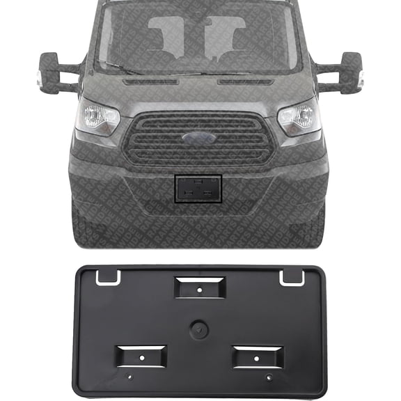 Front License Plate Bracket Textured Direct Replacement Compatible with 2015-2019 Ford Transit 150 250 350HD FO1068156 CK4Z17A385AA
