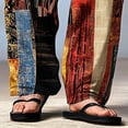 thumbnail image 5 of SGFCWSX Mens Harem Pants Patchwork Elastic Waist Drawstring Pockets Loose Boho Hippie Beach Casual Pants Red Size 2XL, 5 of 7