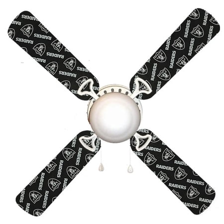 888 Cool Fans F42-004657 NFL Los Angeles Raiders 4 – Blade 42 in. Flush Mount Ceiling Fan with Pull Chain & Light Kit Included