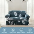 thumbnail image 3 of TOPCHANCES Sofa Cover with Skirt, Non-slip Couch Cover Stretch Slipcover Furniture Protector for Dogs Cats Pets (Loveseat Cover, Feather Print), 3 of 10