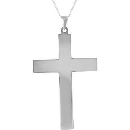 Brinley Co. Women's Sterling Silver Polished Cross Pendant Fashion Necklace