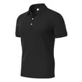 thumbnail image 4 of YLSDY Men's Casual Button Collared Shirts Classic Button Basic Short Sleeve Shirt Gradient Soft Tees Golf Stylish Tops Black XL, 4 of 6
