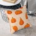 thumbnail image 6 of Square Throw Pillow Covers with Core, Cartoon Pumpkin Seaso Pillows for Sofa Beds, 18"x18", 6 of 9