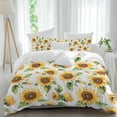 thumbnail image 2 of Yellow Sunflower Bedding 3 Piece Duvet Cover Set Full Size, Country Petals Floral Summer Spring Soft Microfiber Comforter Cover with Zipper Closure & Pillowcases, Wrinkle & FadeResistant Quilt Cover, 2 of 9