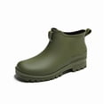 thumbnail image 4 of Women’s Flat Heel Waterproof PVC Ankle Rain Boots, Non-Slip Slip On Short Rubber Footwear for Garden, Kitchen & Outdoor Working Green 8.5, 4 of 7