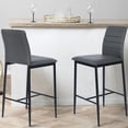 thumbnail image 1 of Set of 2 Bancos Alto con Respaldo y Reposapié, Color Gris HOMEMAKE FURNITURE Moderno, 1 of 6