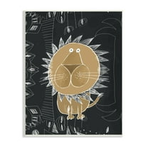 Stupell Industries Children's Abstract Lion Doodle Black White Pattern, 10 x 15,Design by Carla Daly