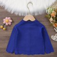 thumbnail image 4 of Tiijoy Newborn Girls Lace Knitted Cardigan Fall Long Sleeve Button Front Sweater, Blue, 4 of 5