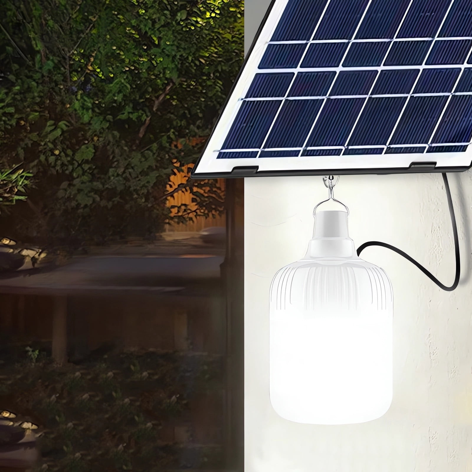 Holloyiver Solar Light Bulb, Outdoor Rechargeable Solar Powered Light Led Bulb with Remote Timer, Waterproof Adjustable Light for Chicken Coops Shed Night, Emergency Power Outage and Outside