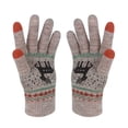 thumbnail image 1 of Winter touchscreen gloves, reindeer design, warm wool lining, unisplendable cold-proof gloves, 1 of 5