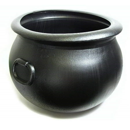 Halloween Cauldron 12 Inch Black Plastic Party Accessory, Great For Harry Potter Theme Parties (1/pkg)