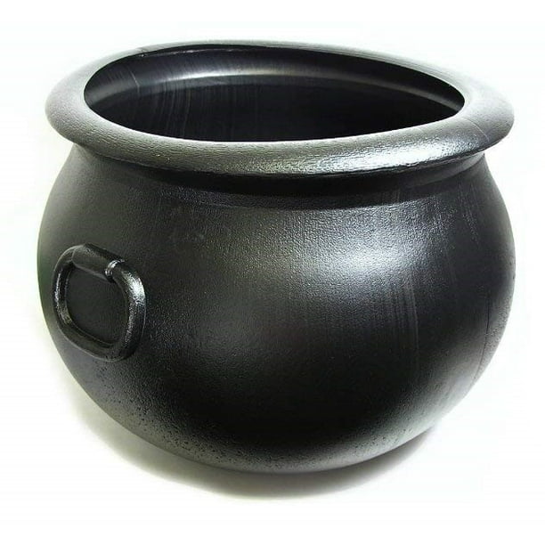 PMU Halloween Cauldron 12 Inch Black Plastic Party Accessory, Great For