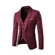 thumbnail image 3 of ICHUANYI Clearance Men's Fashion Suit Jacket + Vest + Suit Pants Three-piece Suit(Wine, XXL) Ichuanyi Ichuanyi, 3 of 6