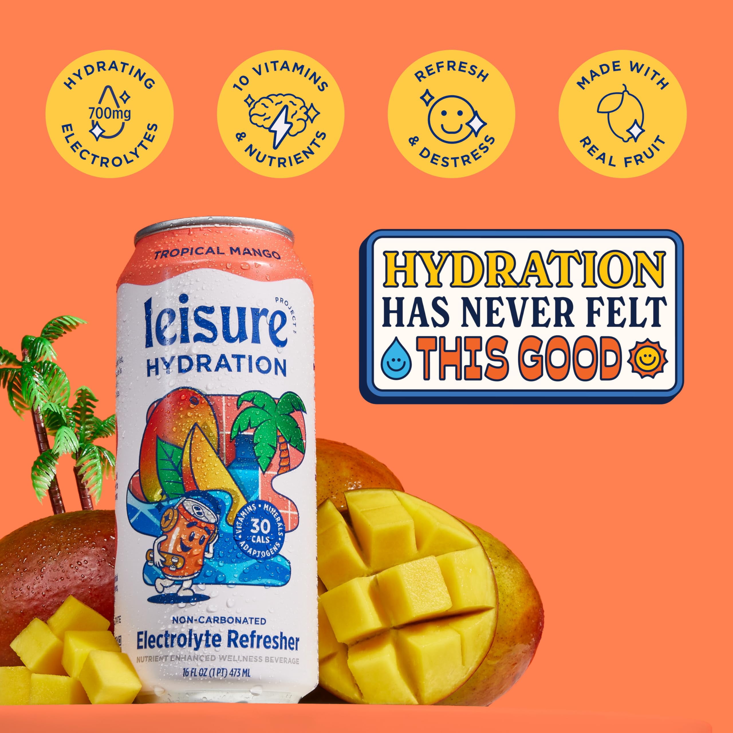 (Pack Of 12) Leisure Project Beverage Tropical Mango Refresher 16 Fo