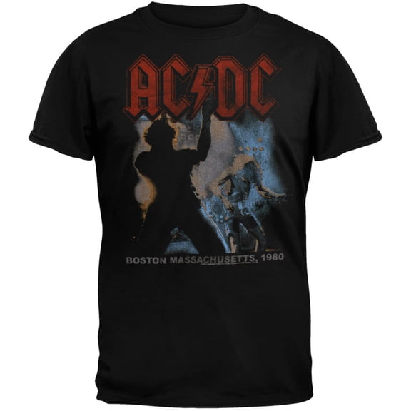 AC/DC Men's Back In Black Tour Soft Short Sleeve T Shirt