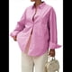 thumbnail image 2 of Camisas de Mujer con Botones, Blusas de Rayas de Larga, Blusas Casuales de Moda 2025 Rosa XL, 2 of 7
