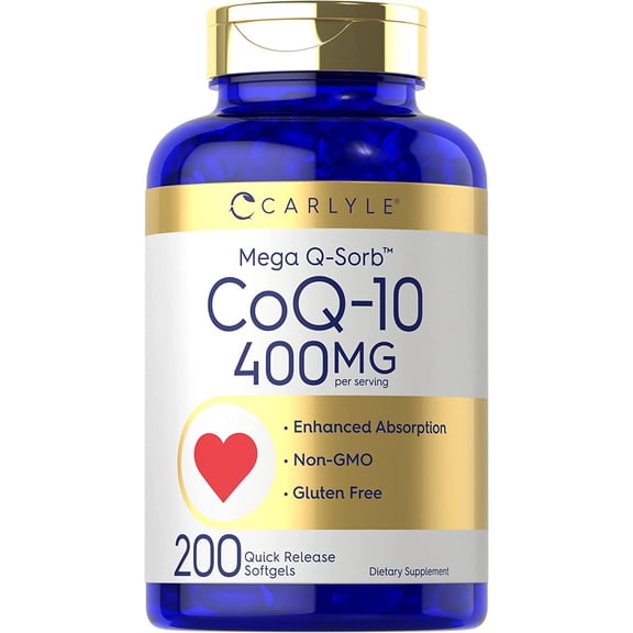 Coq10 400mg | 200 Softgels | High Absorption | by Carlyle