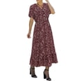 thumbnail image 3 of Liacowi Women Casual Midi Dress Short Sleeve V-Neck Leopard Print Dresses Loose Long Dress, 3 of 5