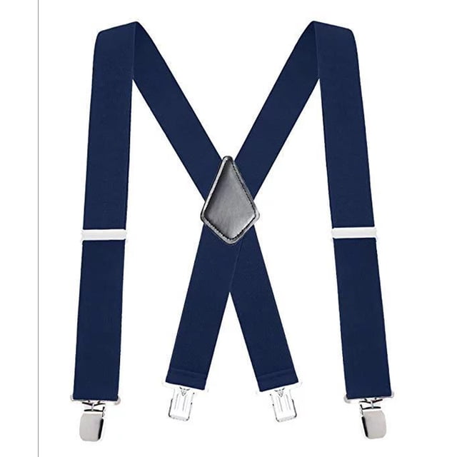 Chok Bretelles pour Hommes Bretelles pour Hommes Cuir Extrémité Élastique Smoking Bretelles pour Hommes Sangles 2” de Large Bretelles Réglables Dos en X