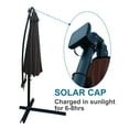 thumbnail image 4 of 10 ft Outdoor Patio Umbrella, Solar Powered LED Lighted Sun Shade, Market Waterproof 8 Ribs Umbrella with Crank and Cross Base, for Garden Deck Backyard Outside Deck Swimming Pool, Chocolate, 4 of 7