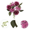 thumbnail image 4 of MIANGASTORE Flower Candle Ring Fake Rose Table Flower Wreath Candle Ring Wreath Table Wreath, 4 of 8