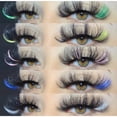 thumbnail image 2 of Las más nuevas pestañas de visón 3D coloridas 100% pestañas de visón mezcla de colores rosa azul rojo blanco pestañas postizas esponjosas Cilias suaves proveedor Tan Jianjun unisex, 2 of 2