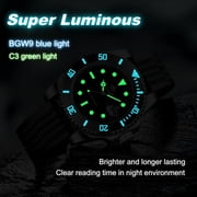 ADDIESDIVE Watches for Men Dive 200m Waterproof Mens Analog Quartz Watch BGW9 Luminous, Date Magnifier, Stainless Steel Bracelet
