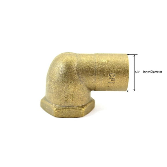 Libra Supply Lead Free 1/2 inch 90-Degree Female Elbow C x F, (Pack of 5pcs, click in for more size options)1/2'', 1/2-inch Brass Pipe Fitting Plumbing Supply