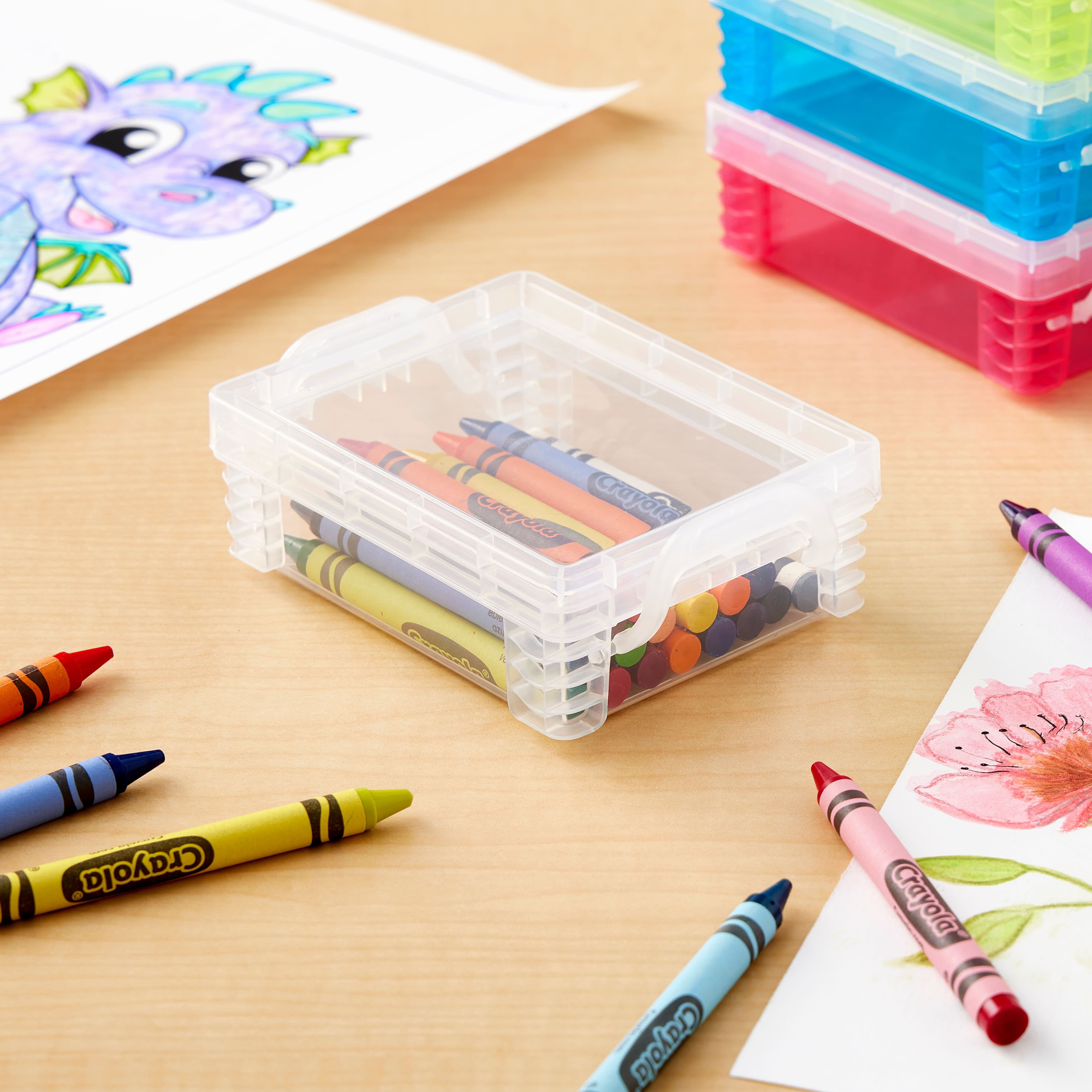 Stacking Crayon Box by Simply Tidy - Plastic Storage Containers for School Supplies - Sewing and Crafts - Clear - Bulk 36 Pack
