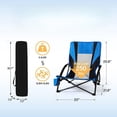 thumbnail image 2 of Beach Umbrella Chair, Beach Chairs for Adults, Low Shade Chair Folding Backpack Portable Concert Bag Sand Chair with Cup Holder - 2 Pack Blue Black, 2 of 5