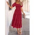 thumbnail image 3 of Vestido Midi PRETTYGARDEN Mujer Verano 2025 Floral Rojo, 3 of 6