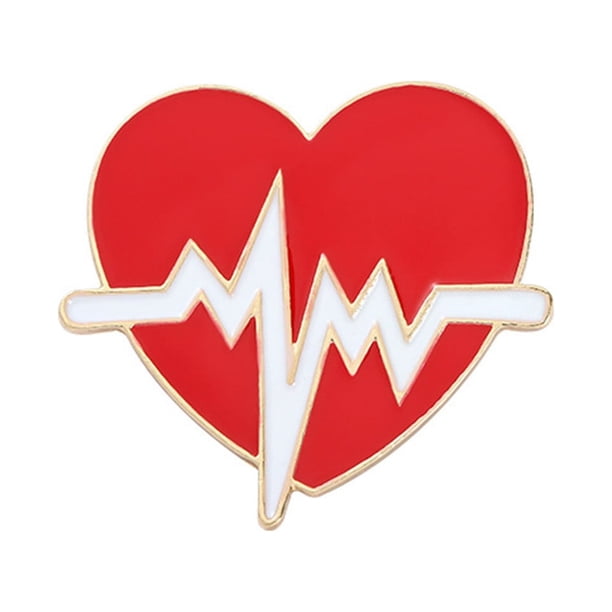 Broche con forma de corazón rojo de dibujos animados creativos