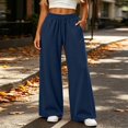 thumbnail image 4 of Tsivenald Sweatpants for Women Wide Leg High Waisted Sweat Pants Drawstring Elastic Waist Lounge Pants with Pockets Casual Comfy Pants, 4 of 9