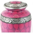 thumbnail image 2 of Floral Silver Engraved Cremation Urn for Human Ashes Adult - Handcrafted Funeral Memorial Ashes Urn - Large Columbarium Urn - Bag Included - 200 Cubic Inches (Pink), 2 of 5
