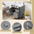 thumbnail image 4 of KYLE & KAY 30" Bathroom Vanity Cabinet Set with Sink, Bathroom Vanity Combo with Storage Cabinet, 2 Drawers and a Tip-Out Drawer ,Solid Wood Frame,Metal Handles,Grey, 4 of 7