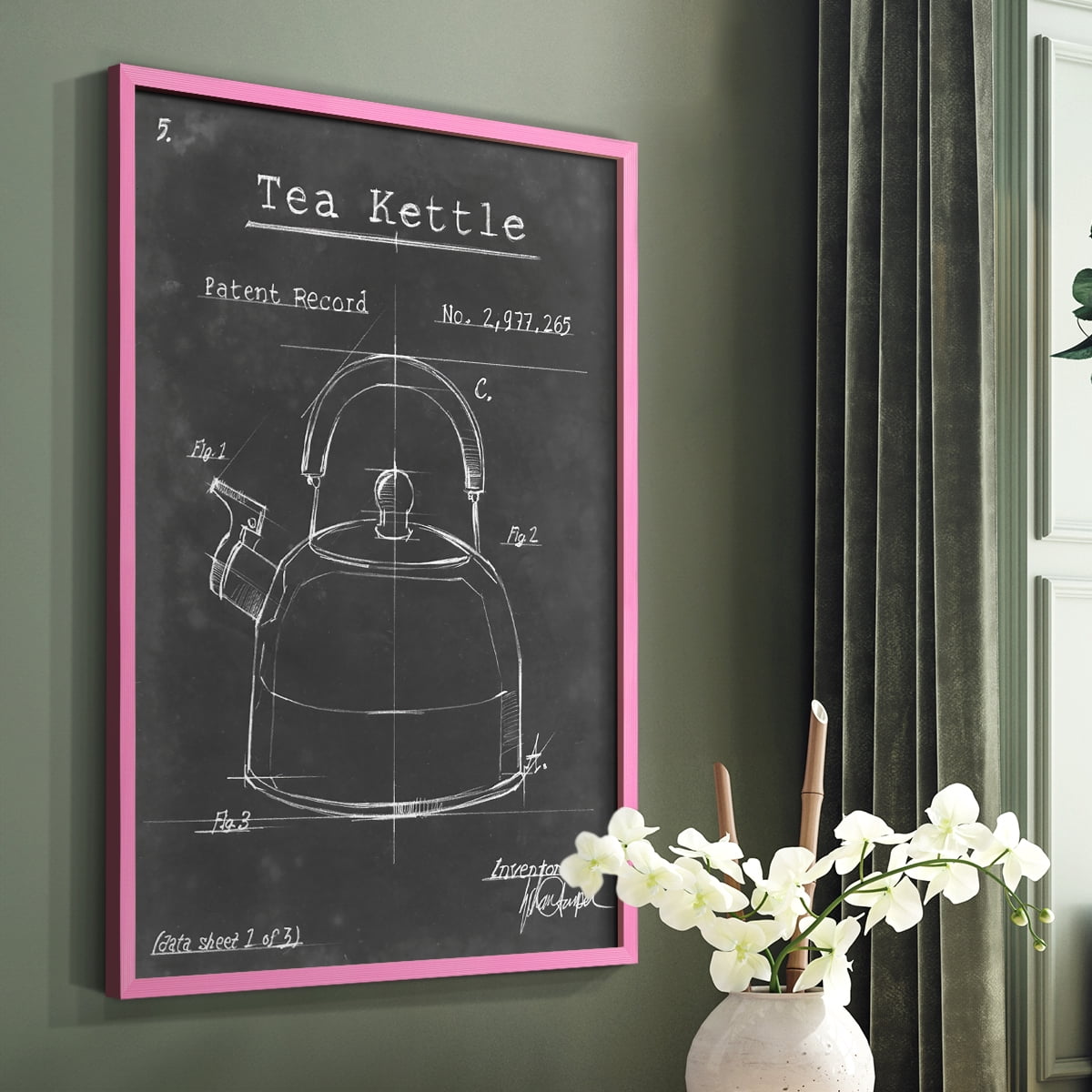 Morning Routine V Framed Print in Pink Solid Wood Framed Print No Nail Hanging
