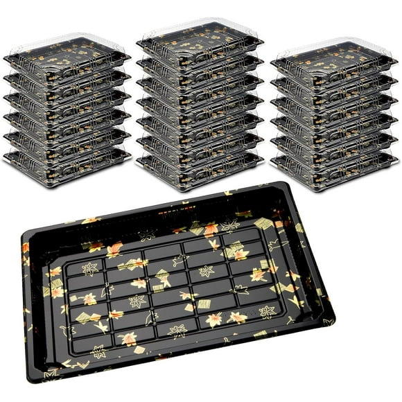 8pcs Plastic Buffet Catering Trays Round Sandwich Platter Trays