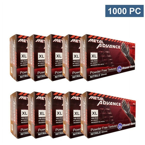 XL - 5mil Black Nitrile Gloves - Industrial Grade, Powder Free (1000 gloves)