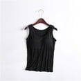 thumbnail image 2 of Nestiefly Seamless Bra Tshirt Built in Bra Camisole Tops for Women Sleeveless Tank Top Blouse Vest Summer Sports Casual Wear Black L, 2 of 5
