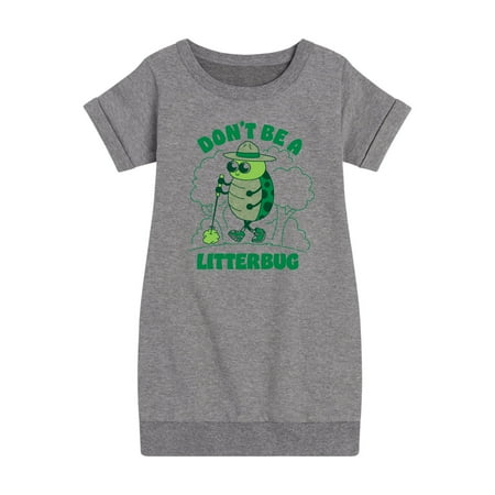 

Instant Message - Don t Be A Litterbug - Toddler And Youth Girls Fleece Dress