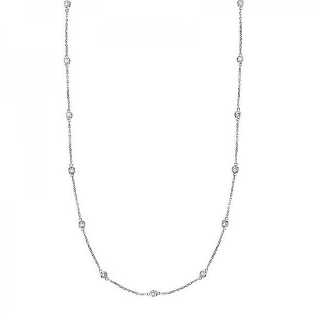 36 inch Long Diamond Station Necklace 