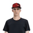 thumbnail image 5 of Hirioo Abstract Red Textured Canvas for Baseball Cap Men Cap Flat Brim for Men Women Teens Adjustable Baseball Cap, 5 of 7