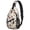Hedgehog and Toadstool White Pattern, variant on Hedgehog and Mushroom Teal Pattern Sling Backpack, Unisex Cycling Crossbody Bag with Side Mesh Pockets, Earphone Hole Port Gift Ideas for Travel Shopping Commuting