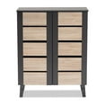 thumbnail image 3 of Baxton Studio Melle Modern and Contemporary Two-tone Oak Brown and Dark Gray 2-Door Wood Entryway Shoe Storage Cabinet, 3 of 5