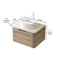 thumbnail image 4 of 24" Bathroom Vanity with Sink, Wall-Mounted Plywood Storage Cabinet with Drawer,Round Ceramic Basin and Roma Travertine-Pattern Sintered Stone Top, Pre-assembled, 4 of 5