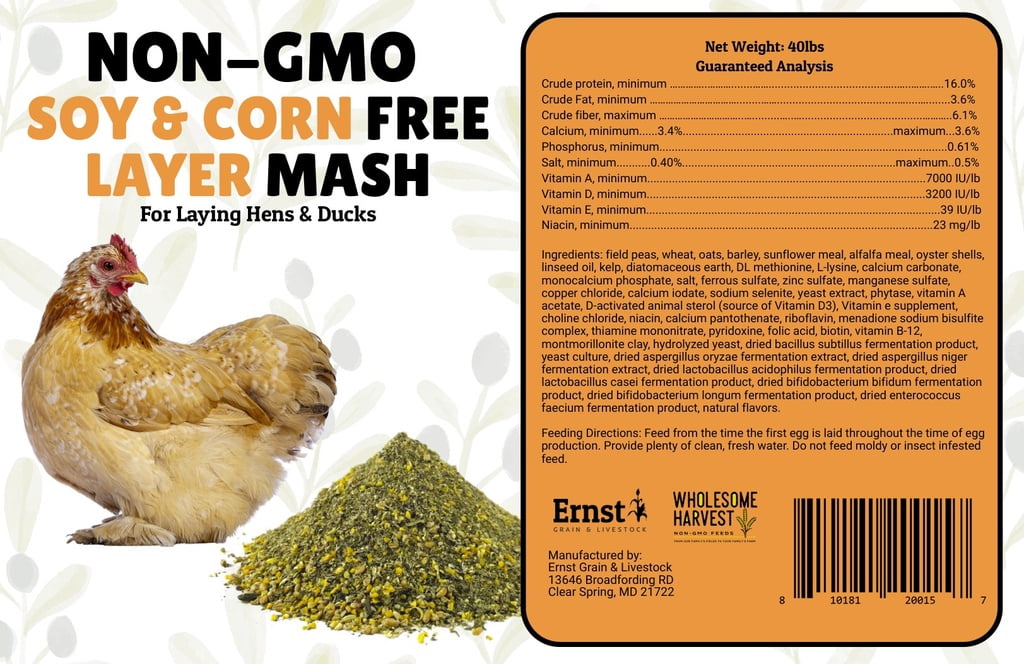 Wholesome Harvest Non-GMO Soy Free-Corn Free Whole Grain Layer Mash, 40lb