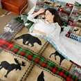 thumbnail image 4 of Erosebridal Deer Bear Silhouette Bed in a Bag Queen Size,Rustic Farmhouse Cabin Bed Set,Wild Animal Wolf Bedding Queen Size For Men Women,Super Cozy Room Decoration,7pcs, 4 of 6
