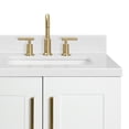 thumbnail image 3 of ARIEL Taylor 36 Inch Right Offset Rectangle Sink Bathroom Vanity With Carrara White Quartz Countertop 1.5 Edge In White, 3 of 7
