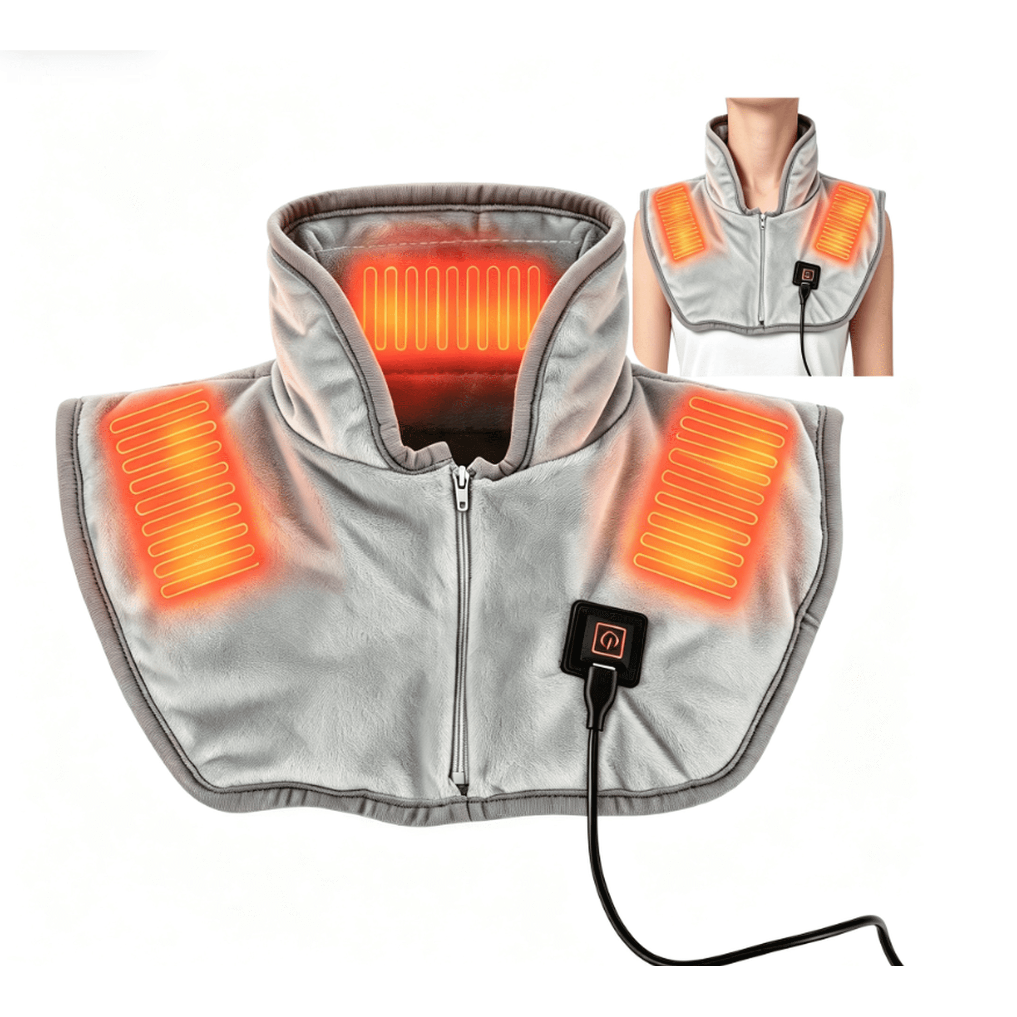 Weighted Heating Pad for Neck and Shoulder,Electric Heated Neck Shoulder Wrap for Warmth and Comfort,Soft Material